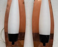 Retro vintage Mid-century Danish wall sconce lights X2 c1960