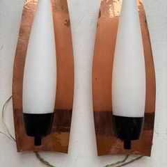 Retro vintage Mid-century Danish wall sconce lights X2 c1960
