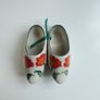 Vintage Miniature Ceramic Painted Wood Shoes Figurine Image 2