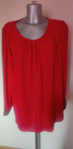 Wallis red long sleeve embroidered beaded blouse for women size UK18 EU46 Perfect condition  Postage included