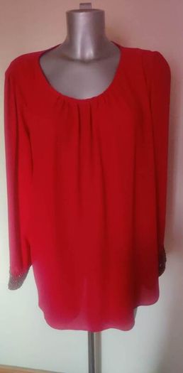 Wallis red long sleeve embroidered beaded blouse for women size UK18 EU46 Perfect condition  Postage included