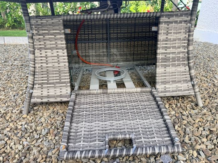 Rattan fire pit garden table