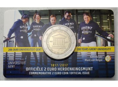 Belgium 2 Euro Base Metals Brilliant Uncirculated Coin 2017 - Gent University