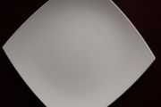 PLATE - Square - White Glass - 27cms