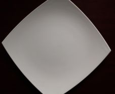 PLATE - Square - White Glass - 27cms