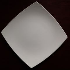 PLATE - Square - White Glass - 27cms