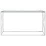 Side Table Silver 140x40x78 cm Stainless Steel and Glass Image 4