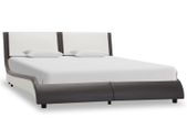 Bed Frame Grey and White Faux Leather 120x190 cm