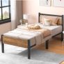 Single Bed Frames with Wood Headboard Image 8