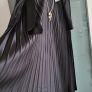 BOOHOO Night Heave Satin Tie Detail Shoulders Pleated Swing Dress Sz 12 - BNWT Image 7