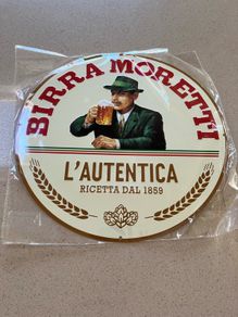 Moretti Italian Beer Genuine Embossed Metal Sign. New