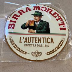 Moretti Italian Beer Genuine Embossed Metal Sign. New