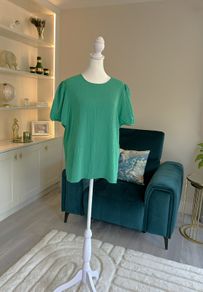 Ladies Emerald Green Short-Sleeved Top by Gallery