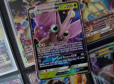 Venomoth GX ! Ultra Rare ! from Unbroken Bonds Set ! 2019 ! Pokemon Card !
