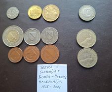 Serbia&Slovenia&Macedonia&Bosnia and Herzegovina. A Lot of 12 coins (1925-2021)