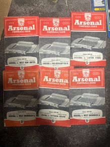 7 vintage Arsenal FC match programmes