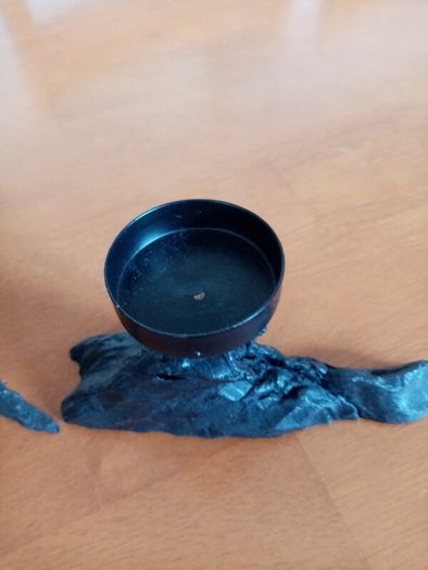Pair of wooden candle holders