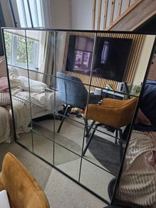 120cm x 120cm EZ Living Black Frame Mirror