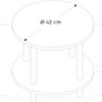 Two Tier Wooden Sofa Table, Side Table, Small Round Coffee Table, Elegant 2-Tier Image 4
