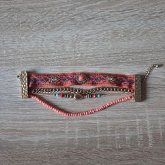 Multi-strand bohemian cuff bracelet