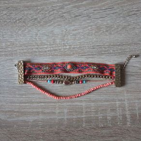 Multi-strand bohemian cuff bracelet