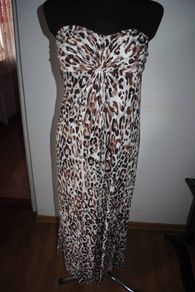 Next boob tube leopard print soft stretch maxi dress Perfect condition size UK12 EU40 Postage included