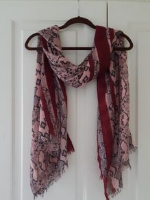 Animal Print Burgundy Scarf
