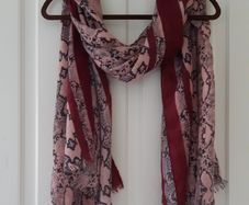 Animal Print Burgundy Scarf