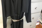Black Trench with striped belt - NEW