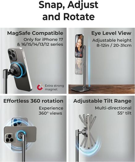 COOPER MagStand Magnetic Phone Stand for Desk, Magsafe Phone Stand - 2-Pack - Boxed