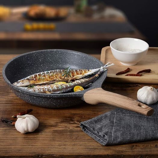 Brand New Non-stick Frying Pan with Lid Coated To 28cm, Granite Pans Nonstick Frying Pan,