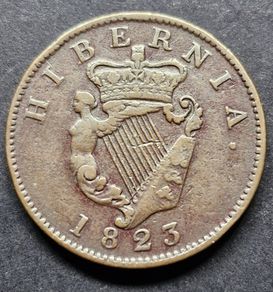 Ireland Hibernia 1823 Half Penny coin