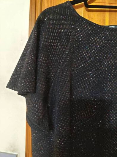 George short sleeve mini dress with a sparkly, multicolored pattern