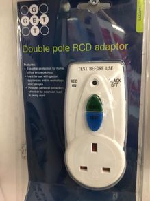 Double Pole RCD Adapter Plug Socket