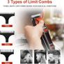 KEMEI Black Hair Clippers for Men, Cordless Clippers for Hair Cutting, Professional Barber Clippers, USB Rechargeable Wireless Haircut Clippers Image 3