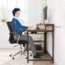 _Coumuter table, desk with monitor stand, with trolley, storage for documents, home office, study, industrial style, Image 4