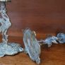 Antique brass crane candlesticks Image 2