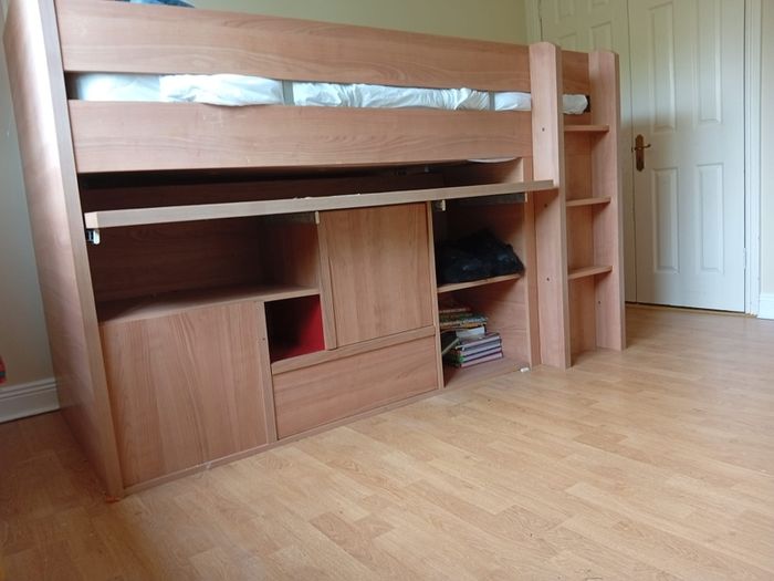 mid sleeper with storage and desk