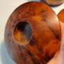 A pair of Burr Walnut tea light holders and burr lidded container Image 6