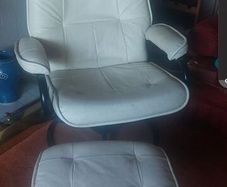 Swivel/Rer ceam leather feeding chair with Ottoman