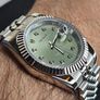 Seiko MOD Datejust Sunburst Diamond Dial Green Image 3