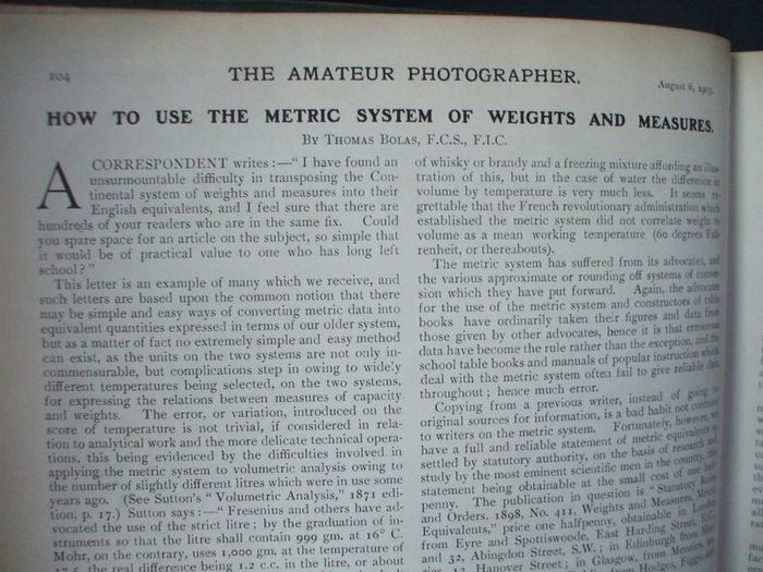 SALE!  THE AMATEUR PHOTOGRAPHER - 1903 - The Popular Illustrated Journal for All Photographers - Volume XXXVIII - July to December 1903