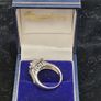 Sterling silver 925 halo engagement ring with square cubic zirconia and side stones Image 4