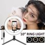 10" LED Ring Light Photographic Selfie Ring Lighting with Stand for Smartphone Youtube Makeup Video Studio Tripod Ring Light Image 3