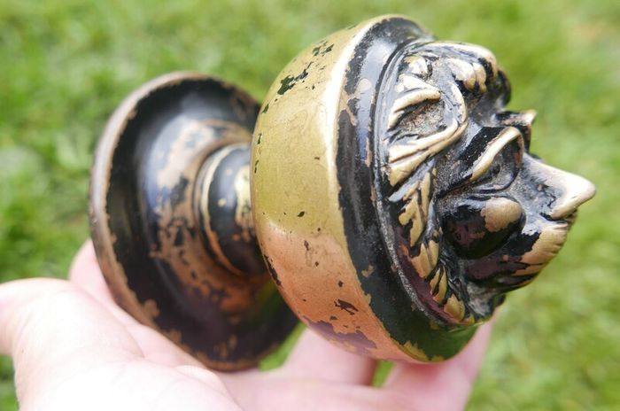 Victorian Heavy Door Brace Set - Letter Plate set  Brass Lion Face  Centre Knob Brass Door Knocker and Letter plate