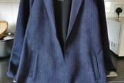 BNWT - Navy pinstripe suede jacket UK 8-10