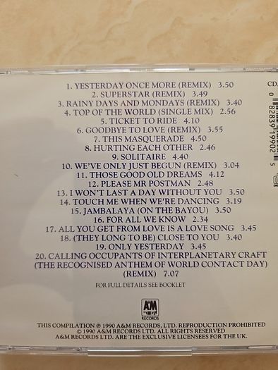 Carpenters CD - Only Yesterday