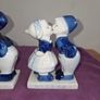 Pair of Delft Blue Kissing Couple Figures Image 3