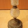 Tall  Brass Base & Cut Glass Column Table Lamp with decorative sphere  Height 48 cm Image 3