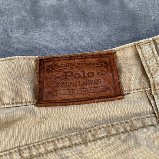 Polo Ralph Lauren Mens Trousers Chinos W36 L34 Beige Cotton Casual Zip